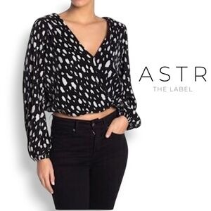 ASTR The Label Surplice Crop Blouse